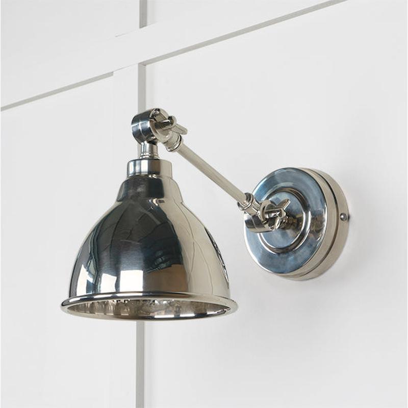 Hammered Nickel Brindley Wall Light-From The Anvil-Nickel-nirohome