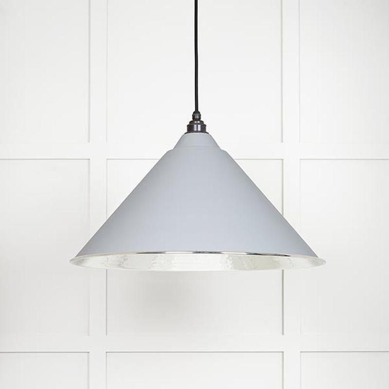 Hammered Nickel Hockley Pendant-From The Anvil-Birch-nirohome