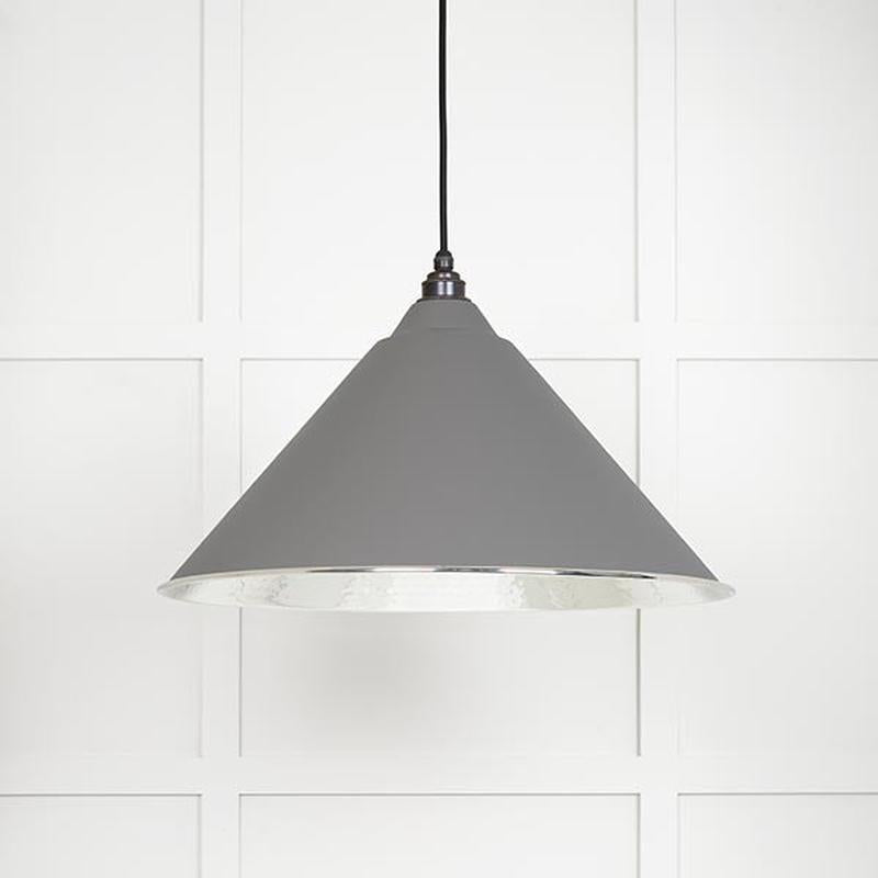 Hammered Nickel Hockley Pendant-From The Anvil-Bluff-nirohome
