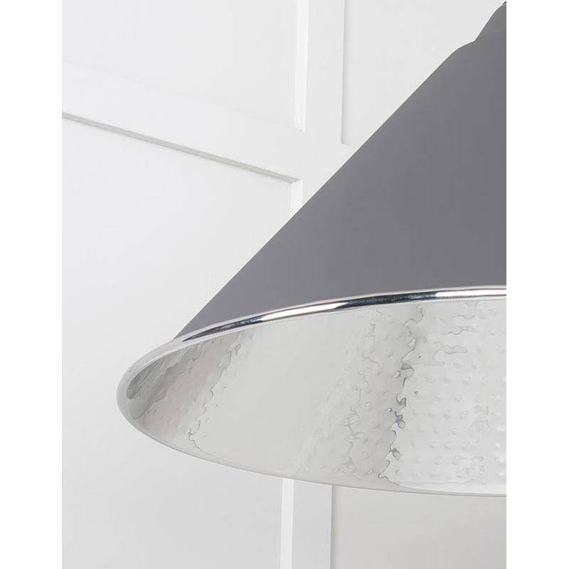 Hammered Nickel Hockley Pendant-From The Anvil-Nickel-nirohome