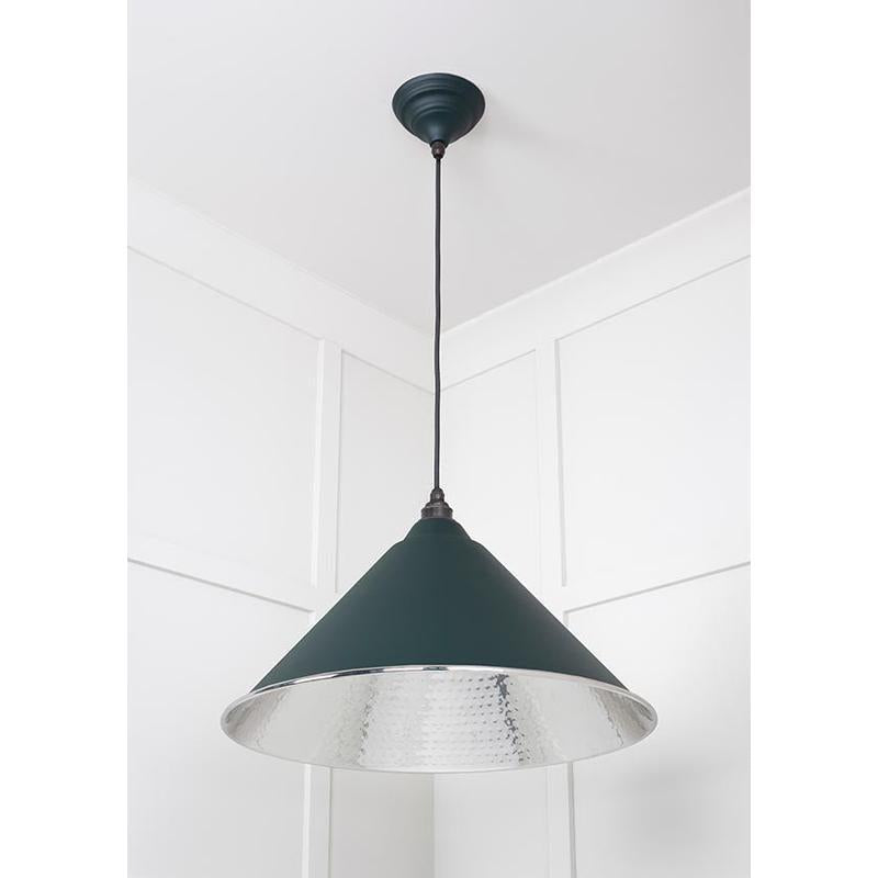 Hammered Nickel Hockley Pendant-From The Anvil-Nickel-nirohome