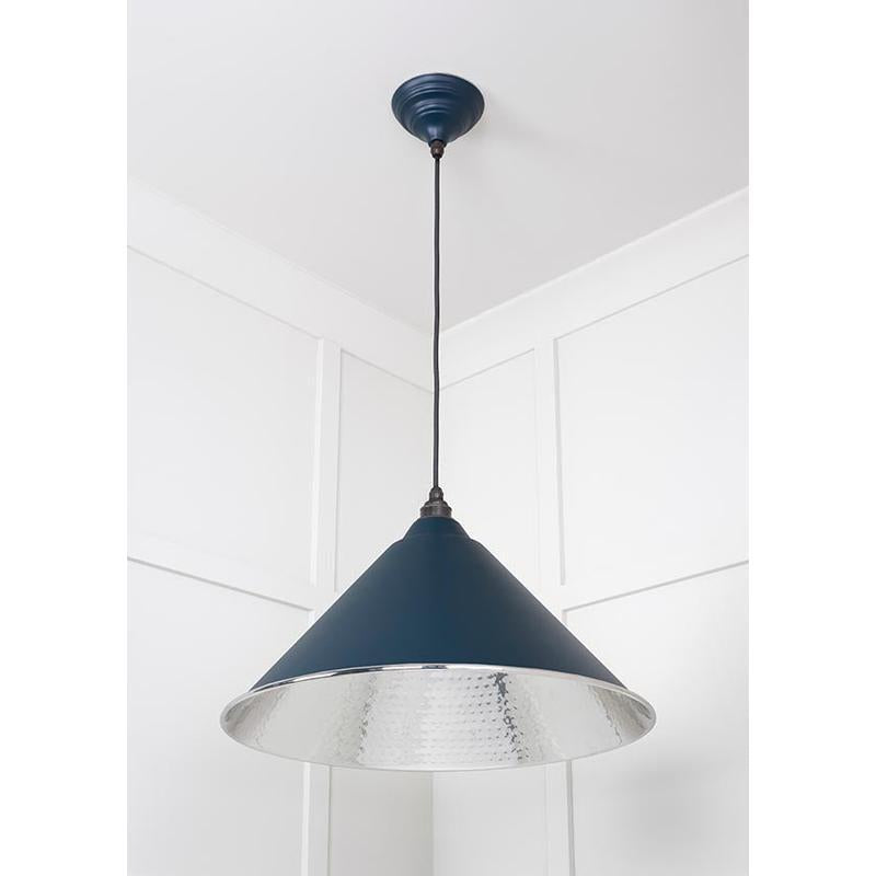Hammered Nickel Hockley Pendant-From The Anvil-Nickel-nirohome
