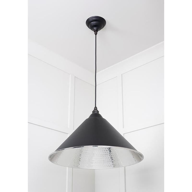 Hammered Nickel Hockley Pendant-From The Anvil-Nickel-nirohome