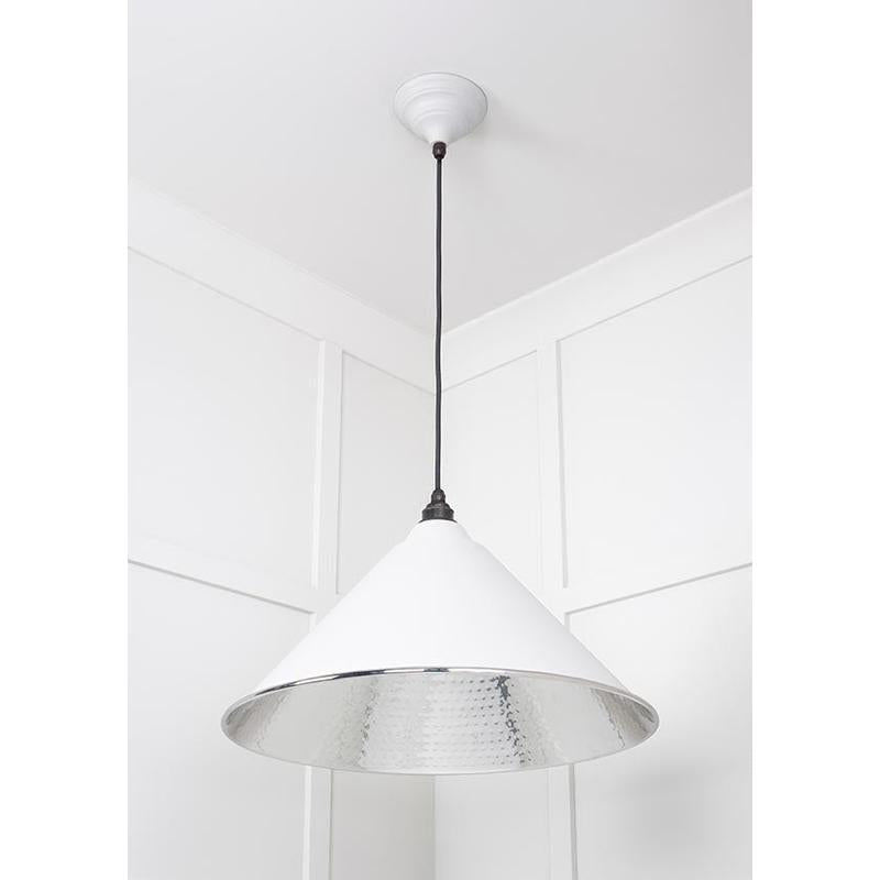 Hammered Nickel Hockley Pendant-From The Anvil-Nickel-nirohome