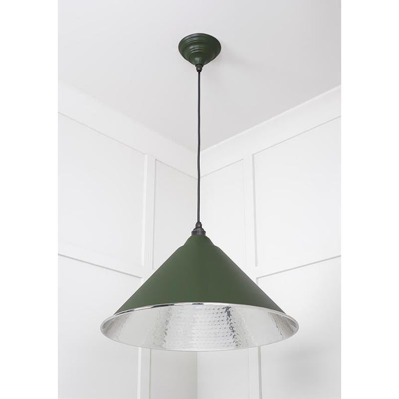 Hammered Nickel Hockley Pendant-From The Anvil-Nickel-nirohome