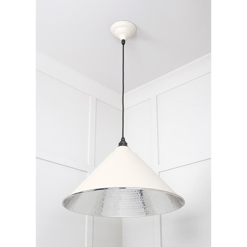 Hammered Nickel Hockley Pendant-From The Anvil-Nickel-nirohome