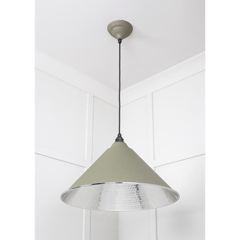 Hammered Nickel Hockley Pendant-From The Anvil-Nickel-nirohome