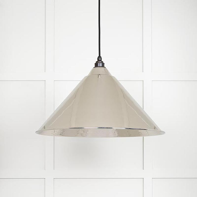 Hammered Nickel Hockley Pendant-From The Anvil-Nickel-nirohome