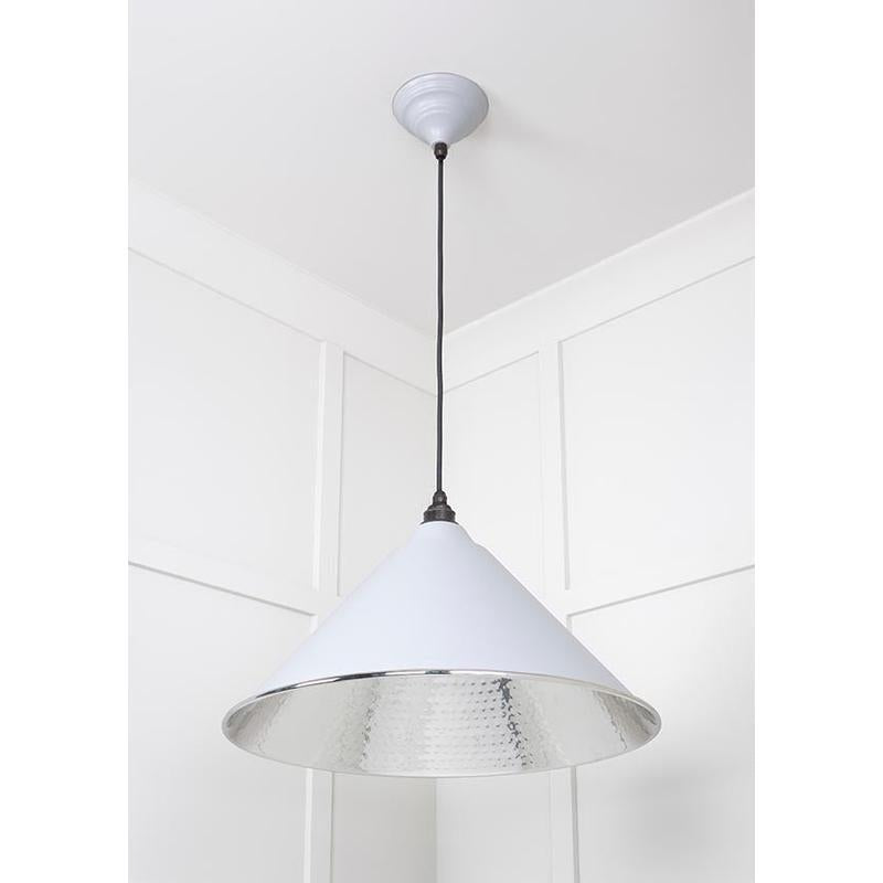 Hammered Nickel Hockley Pendant-From The Anvil-Nickel-nirohome