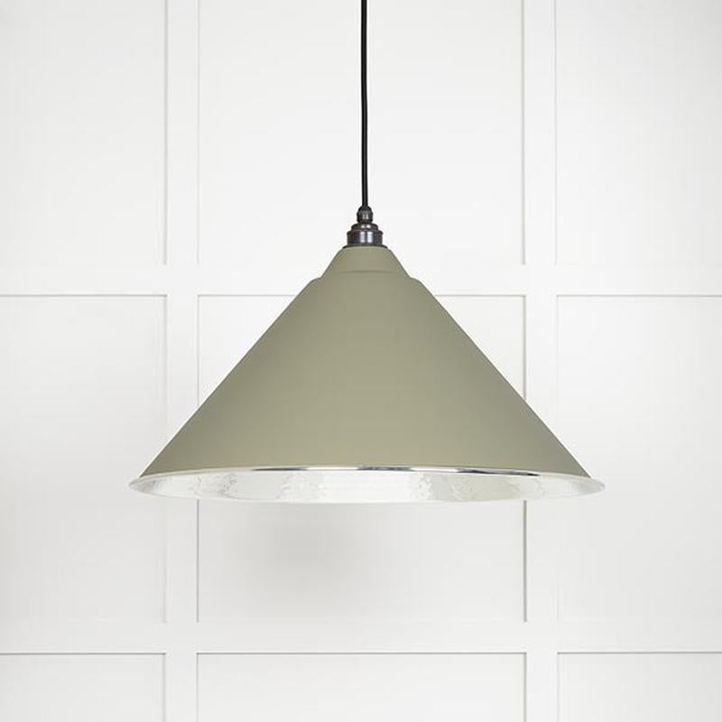 Hammered Nickel Hockley Pendant-From The Anvil-Tump-nirohome