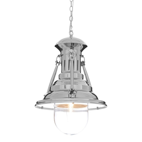 Hardin Large Industrial Chrome Pendant Light