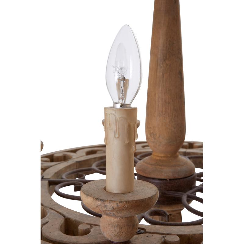 Hardy 5 Arm Wooden Chandelier-Niro Home-nirohome