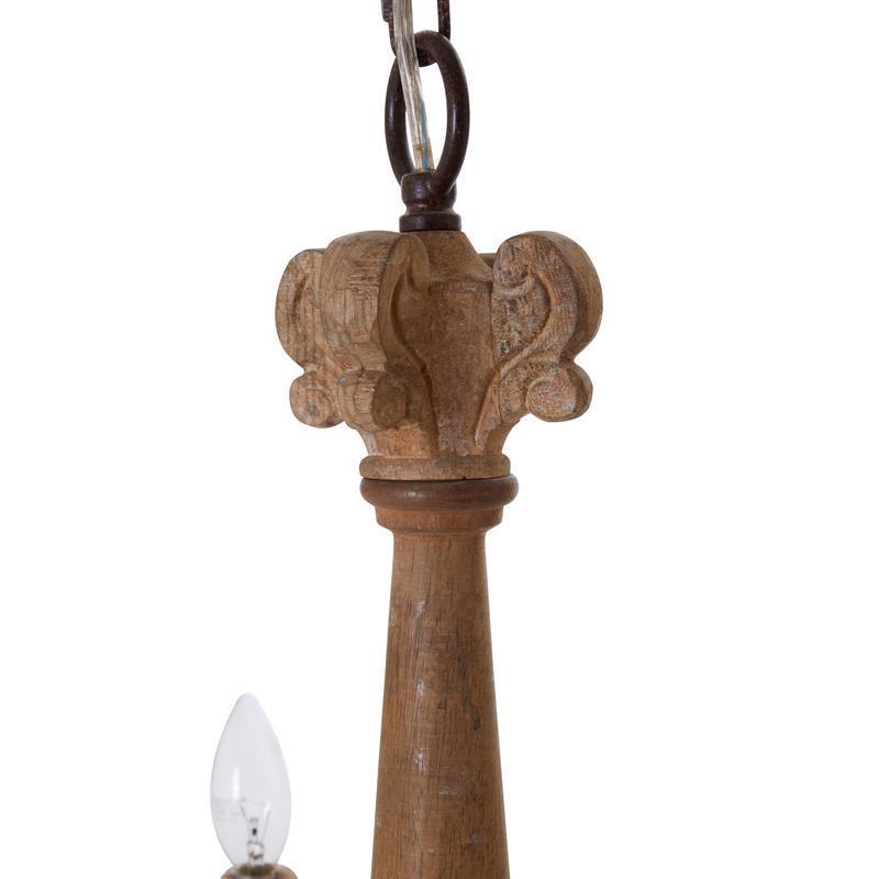 Hardy 5 Arm Wooden Chandelier-Niro Home-nirohome