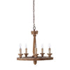 Hardy 5 Arm Wooden Chandelier-Wrenford & Co.-nirohome