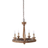 Hardy 5 Arm Wooden Chandelier-Wrenford & Co.-nirohome
