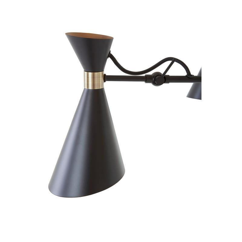 Harlan 3 Shade Black and Gold Bent Arm Pendant-Wrenford & Co.-nirohome