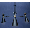 Harlan 3 Shade Black and Gold Bent Arm Pendant-Wrenford & Co.-nirohome