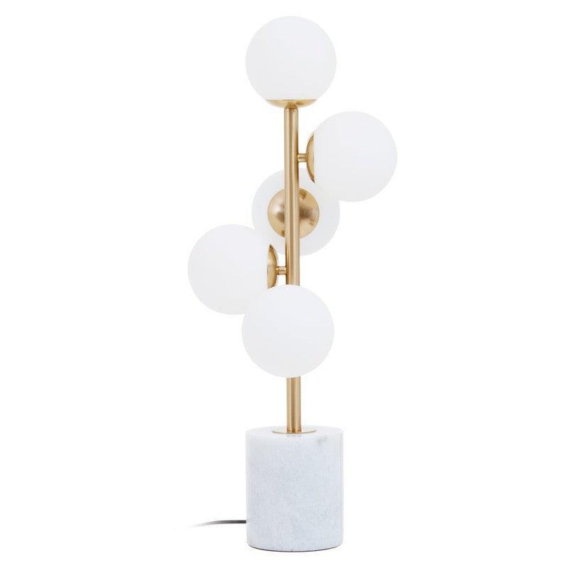 Harper Twisting Five Bulb Table Lamp With White Marble Base-Niro Home-nirohome