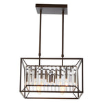 Hayes Industrial Chandelier - 4-Light Square Design with Glass Tiles-Niro Home-nirohome