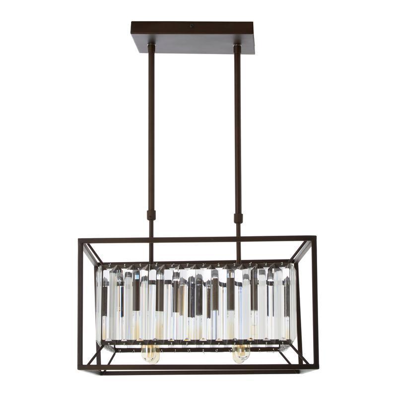 Hayes Industrial Chandelier - 4-Light Square Design with Glass Tiles-Wrenford & Co.-nirohome