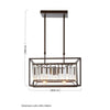 Hayes Industrial Chandelier - 4-Light Square Design with Glass Tiles-Wrenford & Co.-nirohome