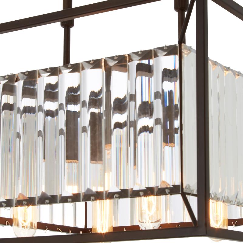 Hayes Industrial Chandelier - 4-Light Square Design with Glass Tiles-Wrenford & Co.-nirohome