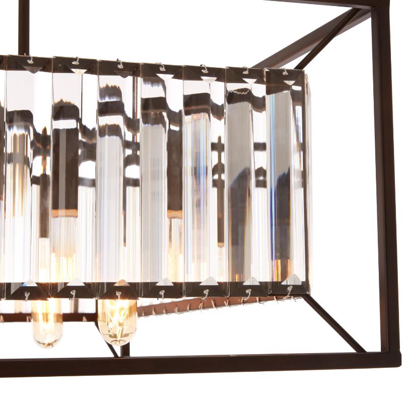 Hayes Industrial Chandelier - 6-Light Square Design with Glass Tiles-Niro Home-nirohome