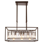 Hayes Industrial Chandelier - 6-Light Square Design with Glass Tiles-Wrenford & Co.-nirohome