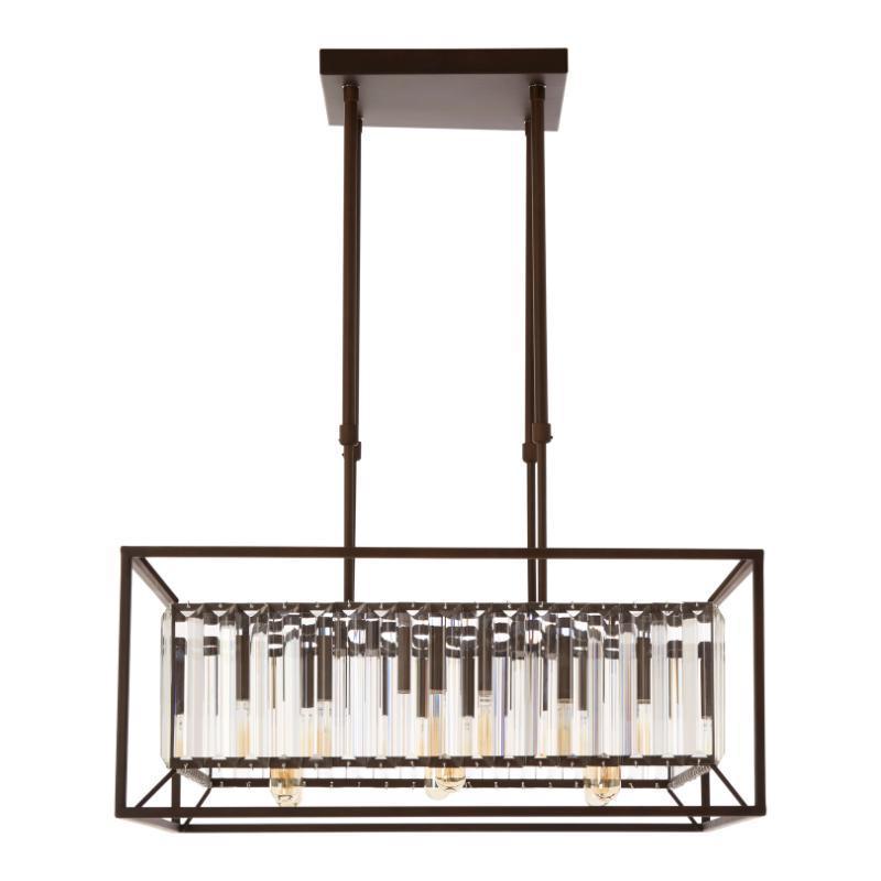 Hayes Industrial Chandelier - 6-Light Square Design with Glass Tiles-Wrenford & Co.-nirohome
