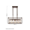 Hayes Industrial Chandelier - 6-Light Square Design with Glass Tiles-Wrenford & Co.-nirohome