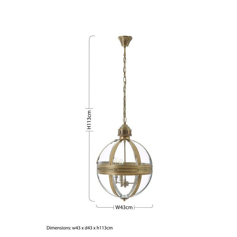 Hensley Brass Orb Chandelier-Wrenford & Co.-nirohome