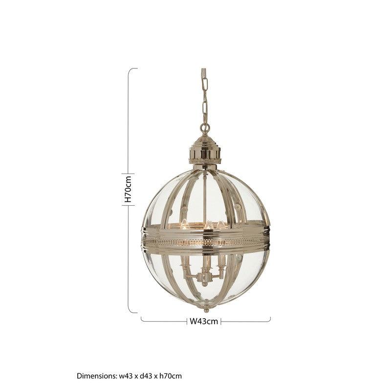 Hensley Small Nickel Orb Chandelier-Wrenford & Co.-nirohome