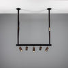 Holmes Linear Island Pendant With Leather Strap, Five Light-Mullan Lighting-Antique Brass-nirohome