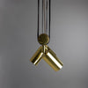 Holmes Linear Island Pendant With Leather Strap, Five Light-Mullan Lighting-Antique Brass-nirohome
