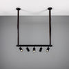 Holmes Linear Island Pendant With Leather Strap, Five Light-Mullan Lighting-Antique Brass-nirohome