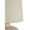 Ingram Ceramic Patterned Table Lamp With Copper Base & Linen Shade-Niro Home-nirohome