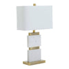 Irma Rectangular Marble Column Table Lamp With Gold Base & Fabric Shade-Niro Home-nirohome