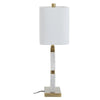 Irma Rectangular Marble Column Table Lamp With Gold Base & Fabric Shade-Niro Home-nirohome