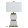 Irma Rectangular Marble Column Table Lamp With Gold Base & Fabric Shade-Niro Home-nirohome