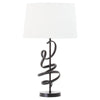 Jefferson Abstract Squiggle Matte Black Table Lamp With Linen Shade-Niro Home-nirohome