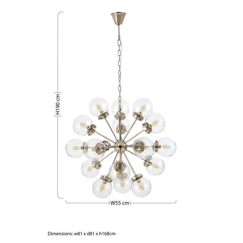 Jensen 18 Bulb Orb Sputnik Chandelier-Wrenford & Co.-nirohome