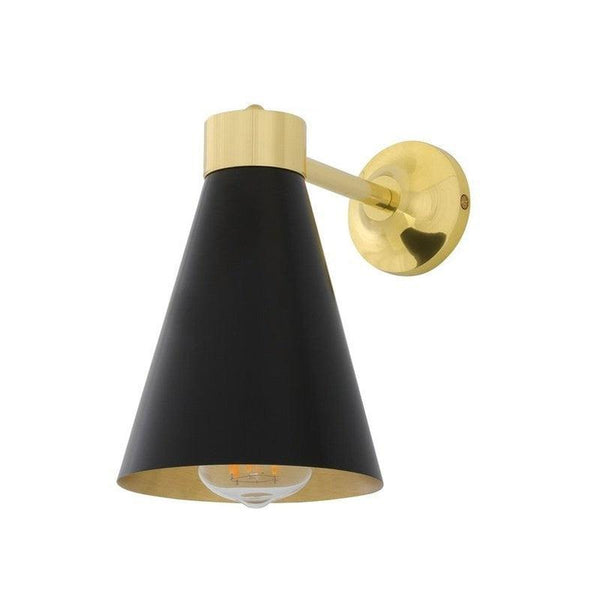 Kamina Brass Wall Light with Cone Shade