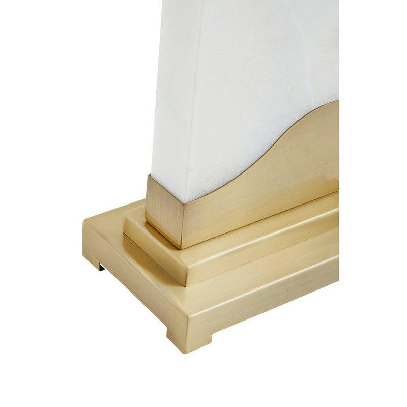 Kane Marble & Gold Rectangular Table Lamp With Ivory shade-Niro Home-nirohome