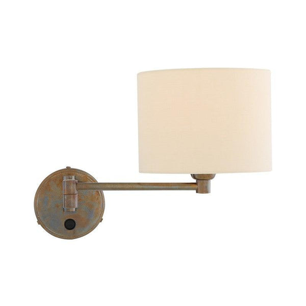 Kerry Swivel Arm Brass Wall Light With Fabric Shade