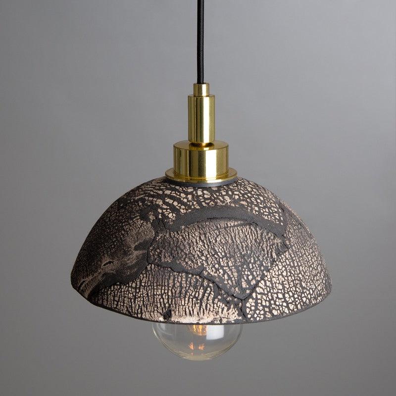 Kingii Black Clay Ceramic Dome Bathroom Pendant Light- 20cm IP44-Mullan Lighting-100cm-nirohome