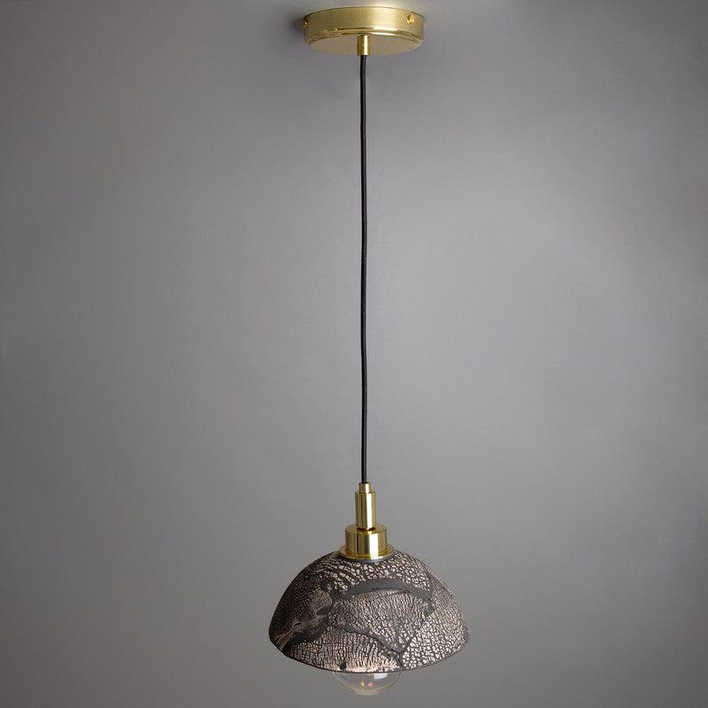 Kingii Black Clay Ceramic Dome Bathroom Pendant Light- 20cm IP44-Mullan Lighting-100cm-nirohome