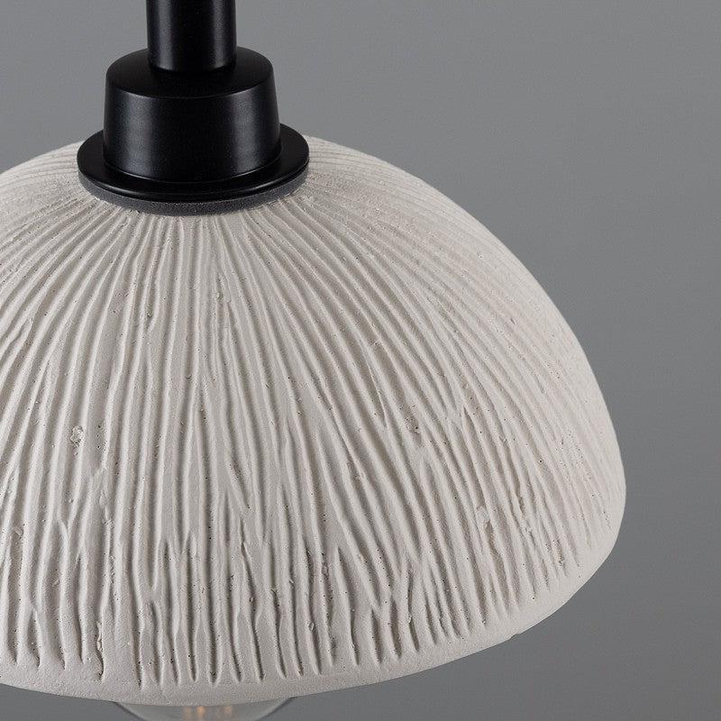 Kingii Matt White Striped Ceramic Dome Bathroom Pendant Light- 20cm IP44-Mullan Lighting-Antique Brass-100cm-nirohome