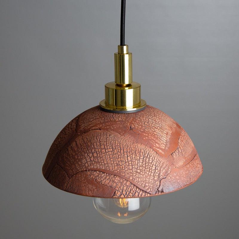 Kingii Red Iron Ceramic Dome Bathroom Pendant Light- 20cm IP44-Mullan Lighting-100cm-nirohome