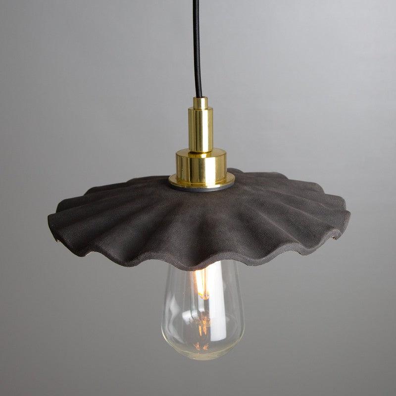 Kirhii Organic Black Clay Ceramic Bathroom Pendant Light - 27cm IP44-Mullan Lighting-100cm-nirohome