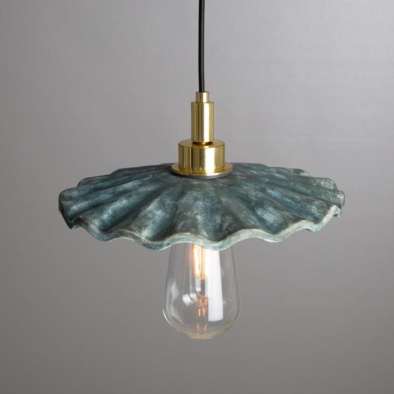 Kirhii Organic Blue Earth Ceramic Bathroom Pendant Light - 27cm IP44-Mullan Lighting-100cm-nirohome